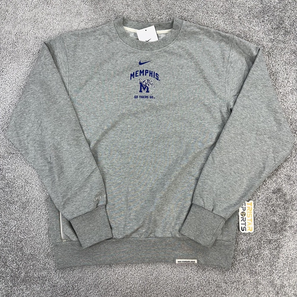 Memphis Tigers Sweatshirt Mens Medium Gray Dri-FIT Nike Standard Issue Pullover